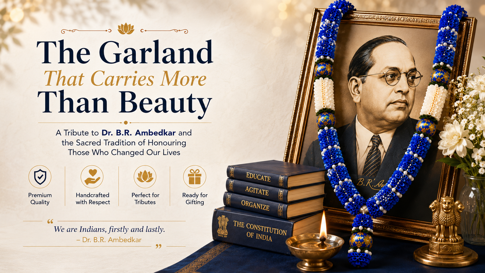 The Garland That Carries More Than Beauty — A Tribute to Dr. B.R. Ambedkar and the Sacred Tradition of Honouring Those Who Changed Our Lives