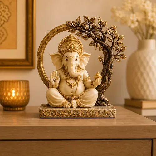 Handcrafted Ganesh Idol – Lord Ganesha Statue for Home Mandir, Office Decor & Gifting