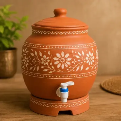 Handmade Decorative Pot – Hand Painted Clay & Ceramic Pot for Home Decor, Plants & Gifting alternate view