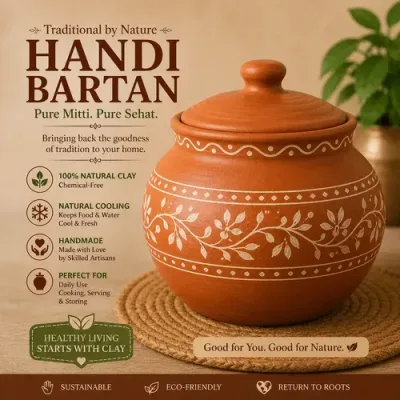 Handcrafted Terracotta Utensils Set – Traditional Clay Cookware & Kitchenware for Healthy Cooking & Gifting