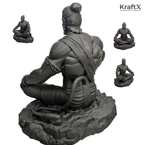 Bahubali Hanuman Ji Idol – Meditating Bajrangbali Murti for Car Dashboard & Gifting alternate view