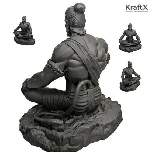 Bahubali Hanuman Ji Idol – Meditating Bajrangbali Murti for Car Dashboard & Gifting