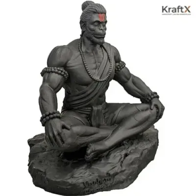 Bahubali Hanuman Ji Idol – Meditating Bajrangbali Murti for Car Dashboard & Gifting