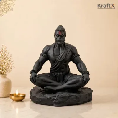 Bahubali Hanuman Ji Idol – Meditating Bajrangbali Murti for Car Dashboard & Gifting primary image