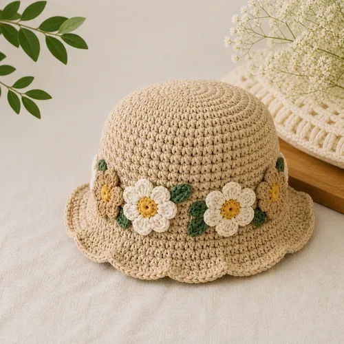 Handmade Crochet Hat – Boho Hand Knitted Bucket Hat & Beanie for Women, Men & Kids