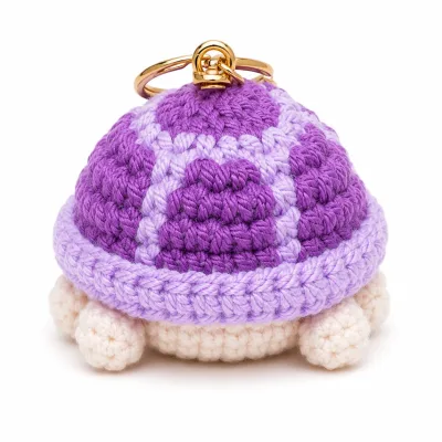 Handmade Crochet Turtle Keychain – Adorable Hand Knitted Amigurumi Sea Turtle Charm for Keys, Bags & Gifting