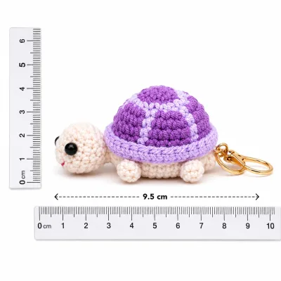 Handmade Crochet Turtle Keychain – Adorable Hand Knitted Amigurumi Sea Turtle Charm for Keys, Bags & Gifting