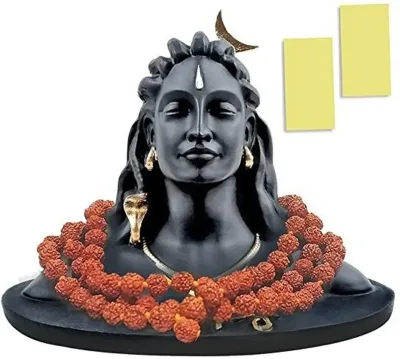 Black Adiyogi Shiva Statue for Car Dashboard – 3 Inch Resin primary image