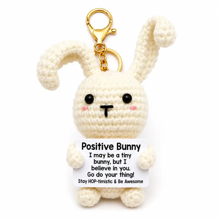 Handmade Crochet White Teddy Bear Keychain – Adorable Hand Knitted Amigurumi Teddy Charm for Keys, Bags & Gifting