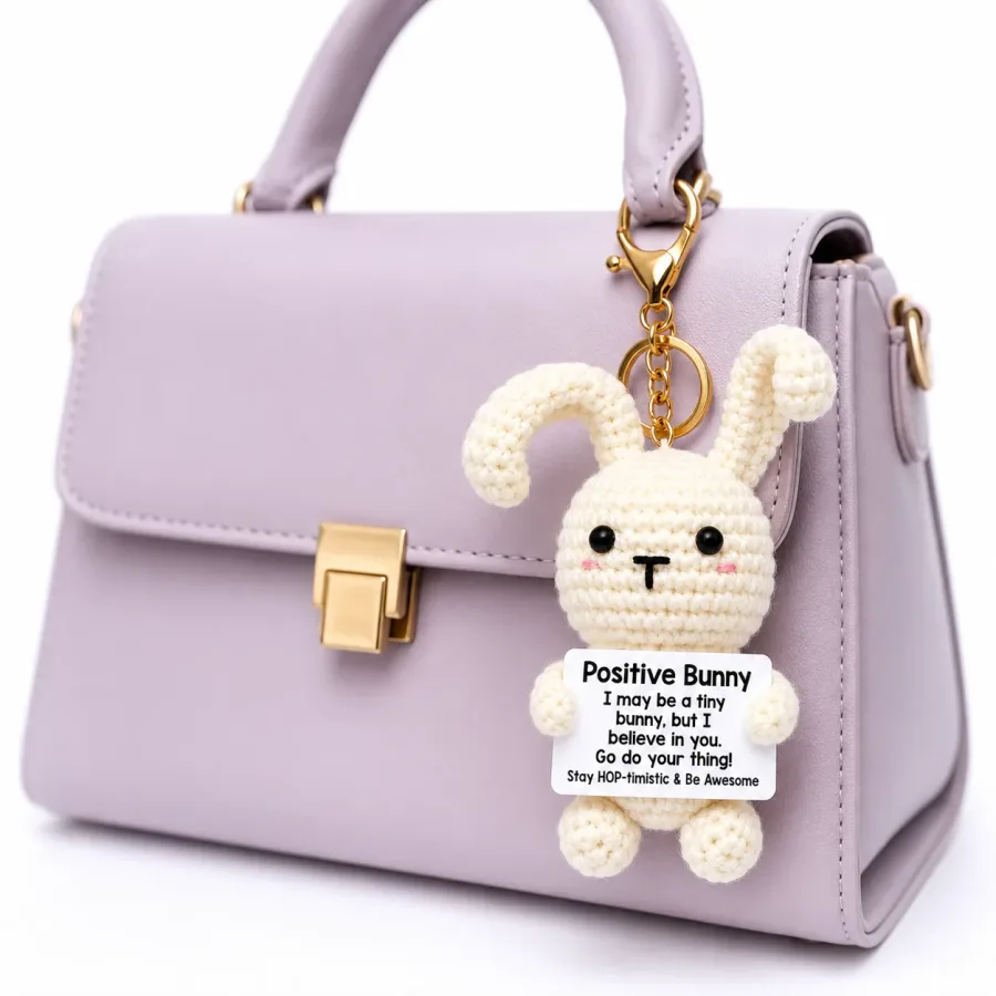 Handmade Crochet White Teddy Bear Keychain – Adorable Hand Knitted Amigurumi Teddy Charm for Keys, Bags & Gifting