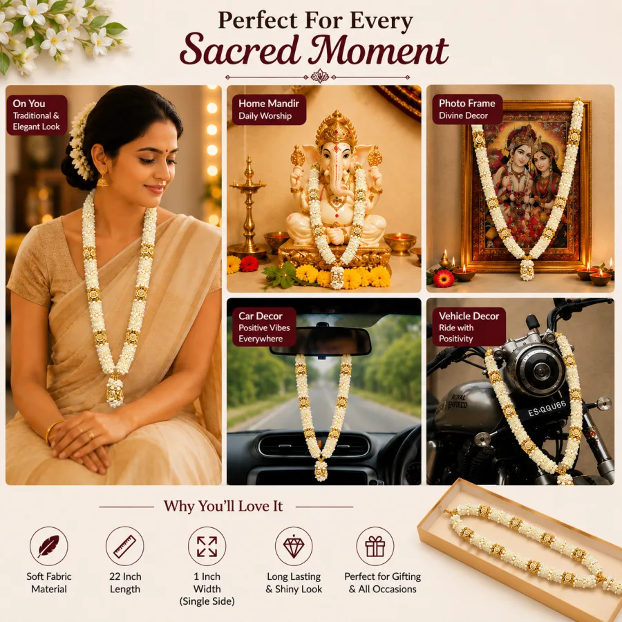 Premium Handmade Decorative Mala for Temple, Photo Frame & Bridal Decor Garland