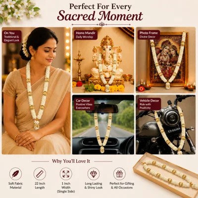 Premium Handmade Decorative Mala for Temple, Photo Frame & Bridal Decor Garland alternate view