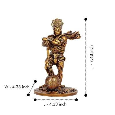 Panchmukhi Bahubali Hanuman Ji Murti for Car Dashboard | Pavan Putra Bajrangbali Idol | 4 Inch alternate view