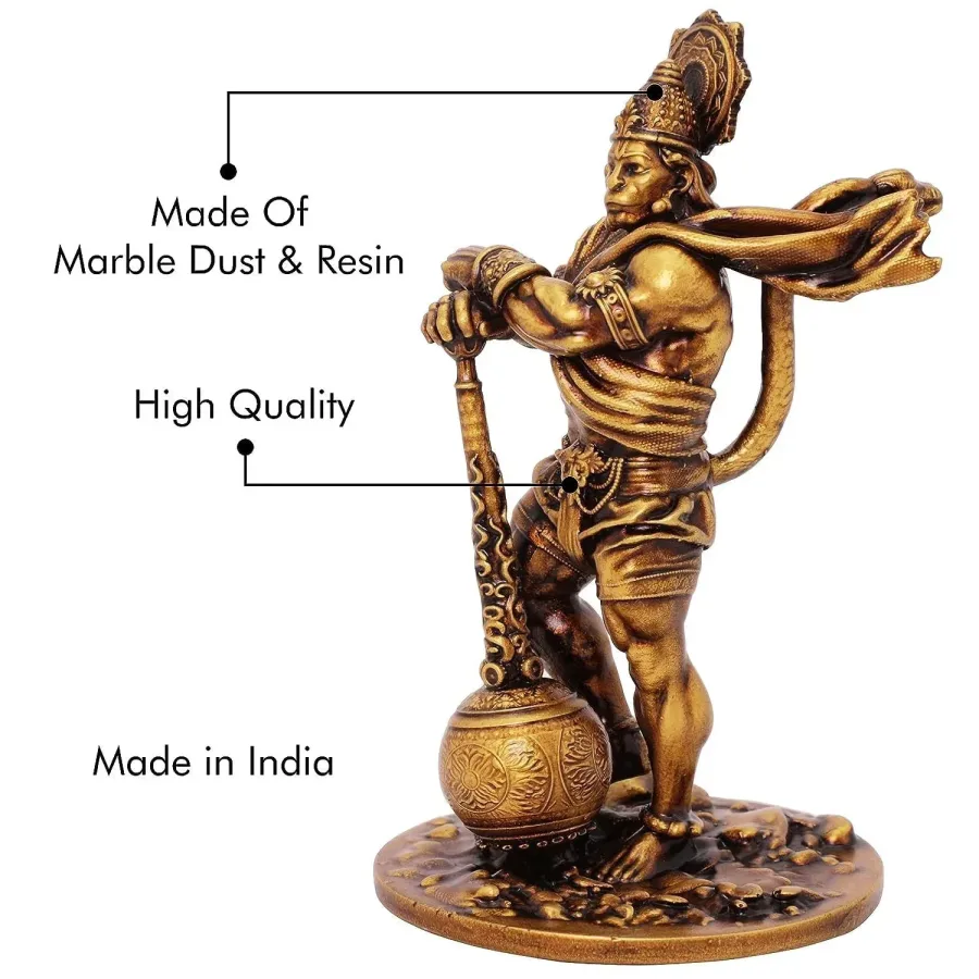 Panchmukhi Bahubali Hanuman Ji Murti for Car Dashboard | Pavan Putra Bajrangbali Idol | 4 Inch