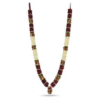 Flower Garland for Pooja Mandir Decoration, Hanging Mala for Photo Frame, Decorative Haar Mala for God Idols, Photo Frames of Loved Ones, Ancestors, Pitra & Pooja Room Décor (22inch) alternate view