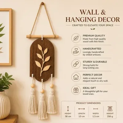 Handcrafted Wall Hanging Decor – Boho Wall Art for Living Room, Bedroom & Gifting primary image